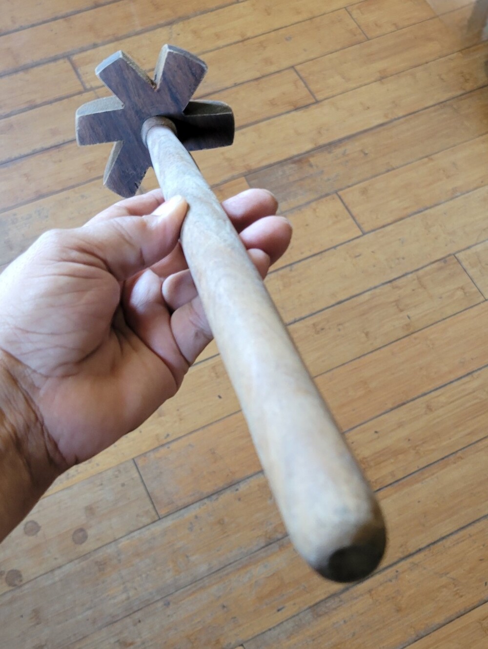 Vintage Wooden Hand Blender Mathani Traditional Whisk Tool
